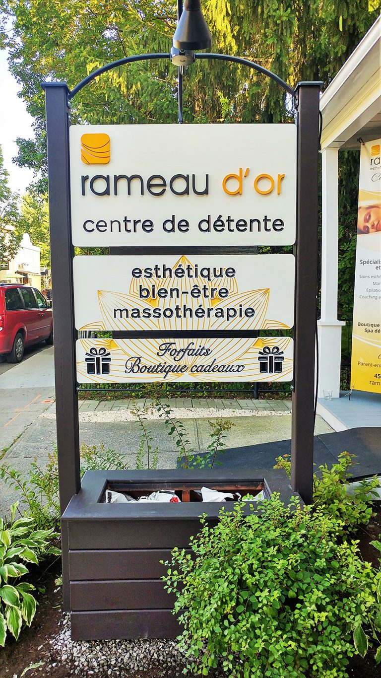 Enseigne grave salon esthetique St-Eustache