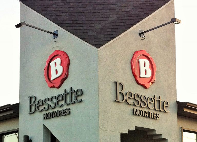 Enseigne notaire hdu et pvc-Brossard